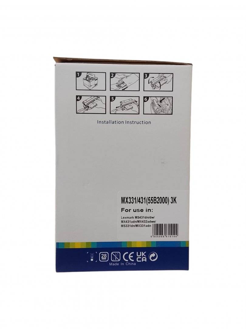 Cartus Toner Compatibil Lexmark pentru MS331 , MX331 , MS431 , MX431 , MX432 (3K) Negru 55B2000 
