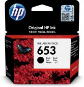 Cartus original de cerneala Hp 653 Negru (Black)